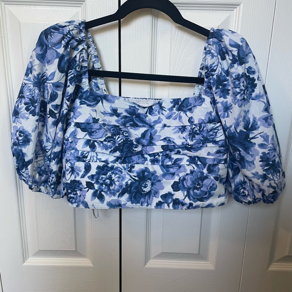 Abercrombie & Fitch Blue Floral Blouse